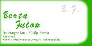 berta fulop business card