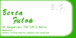 berta fulop business card